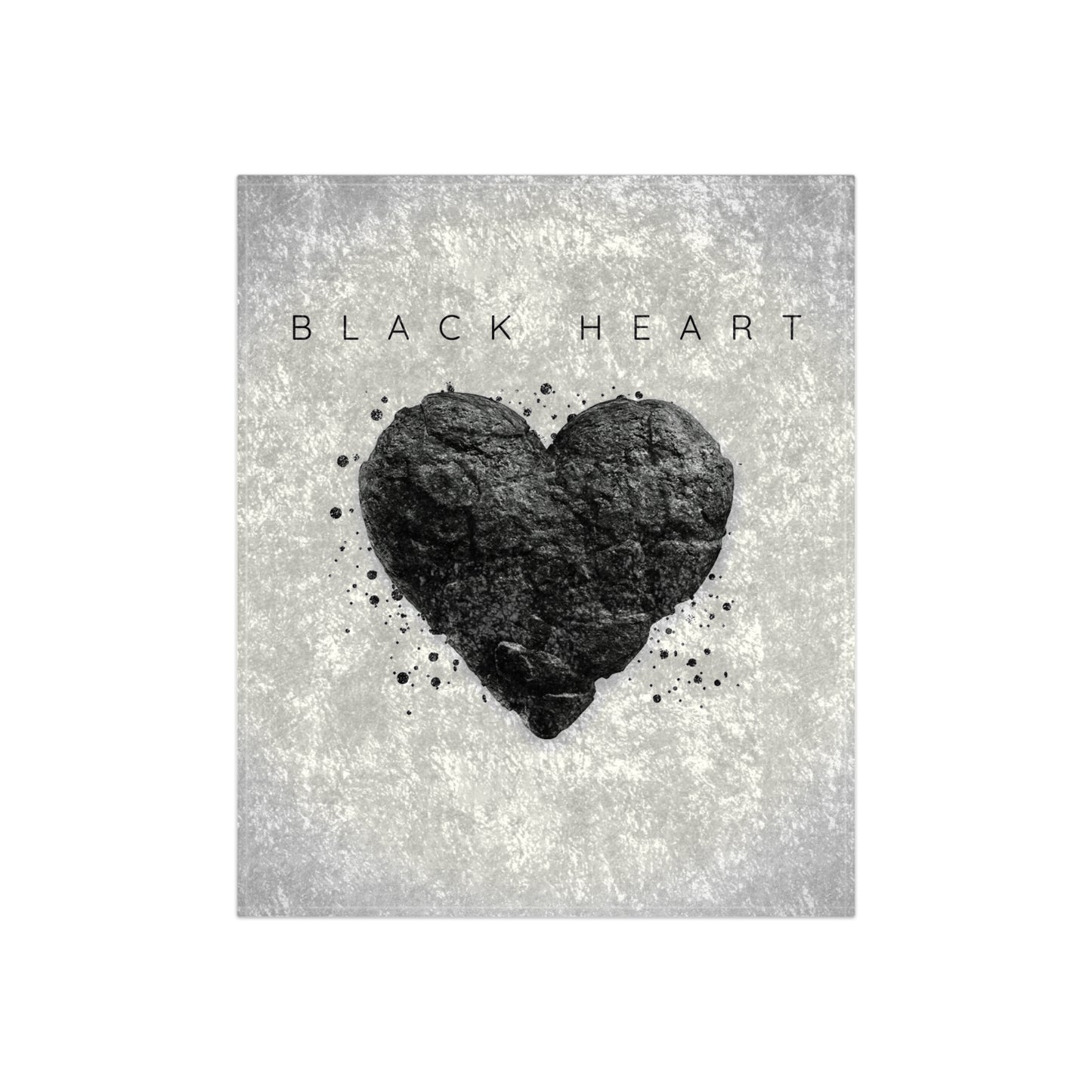 Crushed Velvet Blanket - Black Heart.