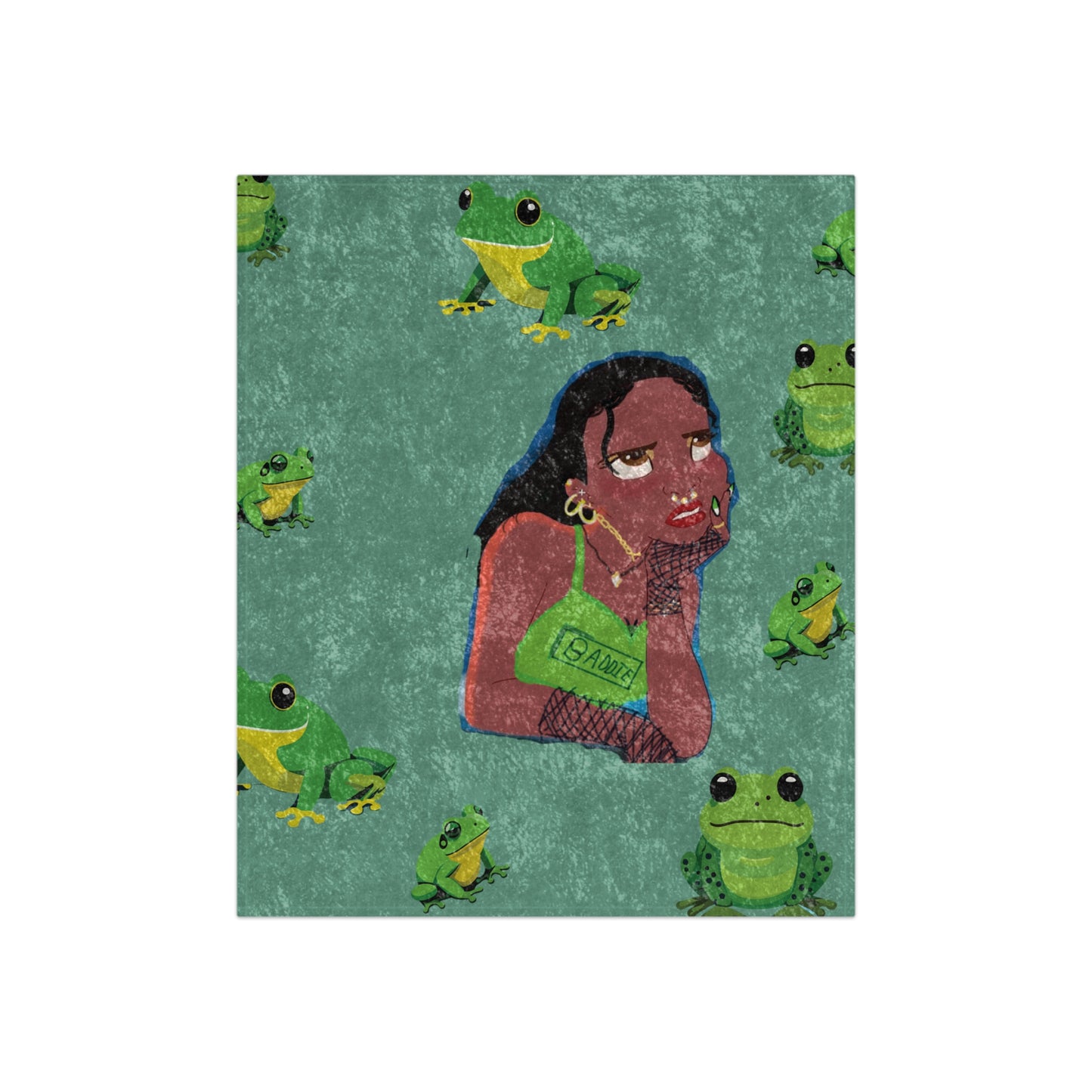 Crushed Velvet Blanket - KAM-ART Baddie Frogs