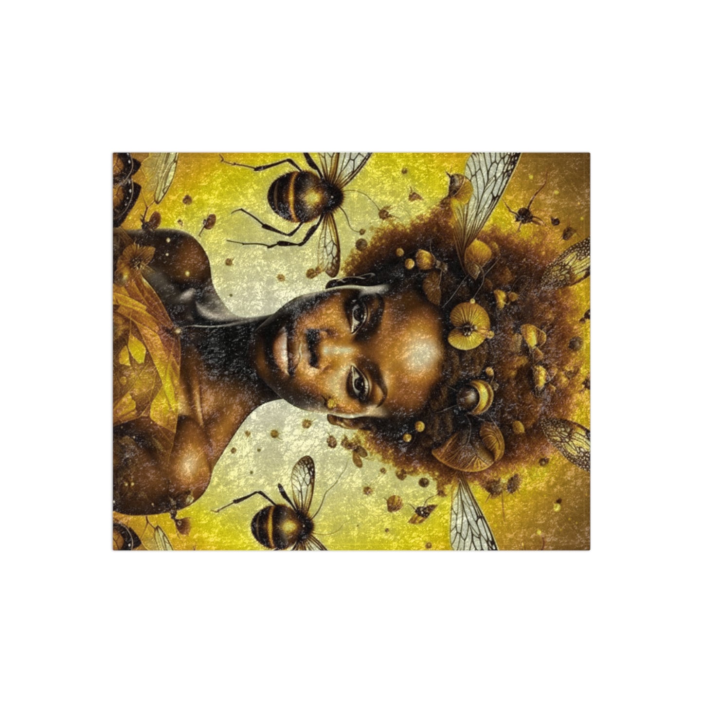 Crushed Velvet Blanket - Black Goddess Bee